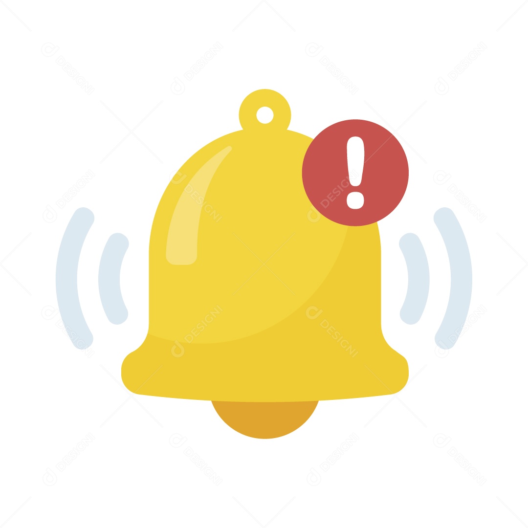 Ilustração de Sino de Notificação Vibrando Ícone Dourado Vetor EPS