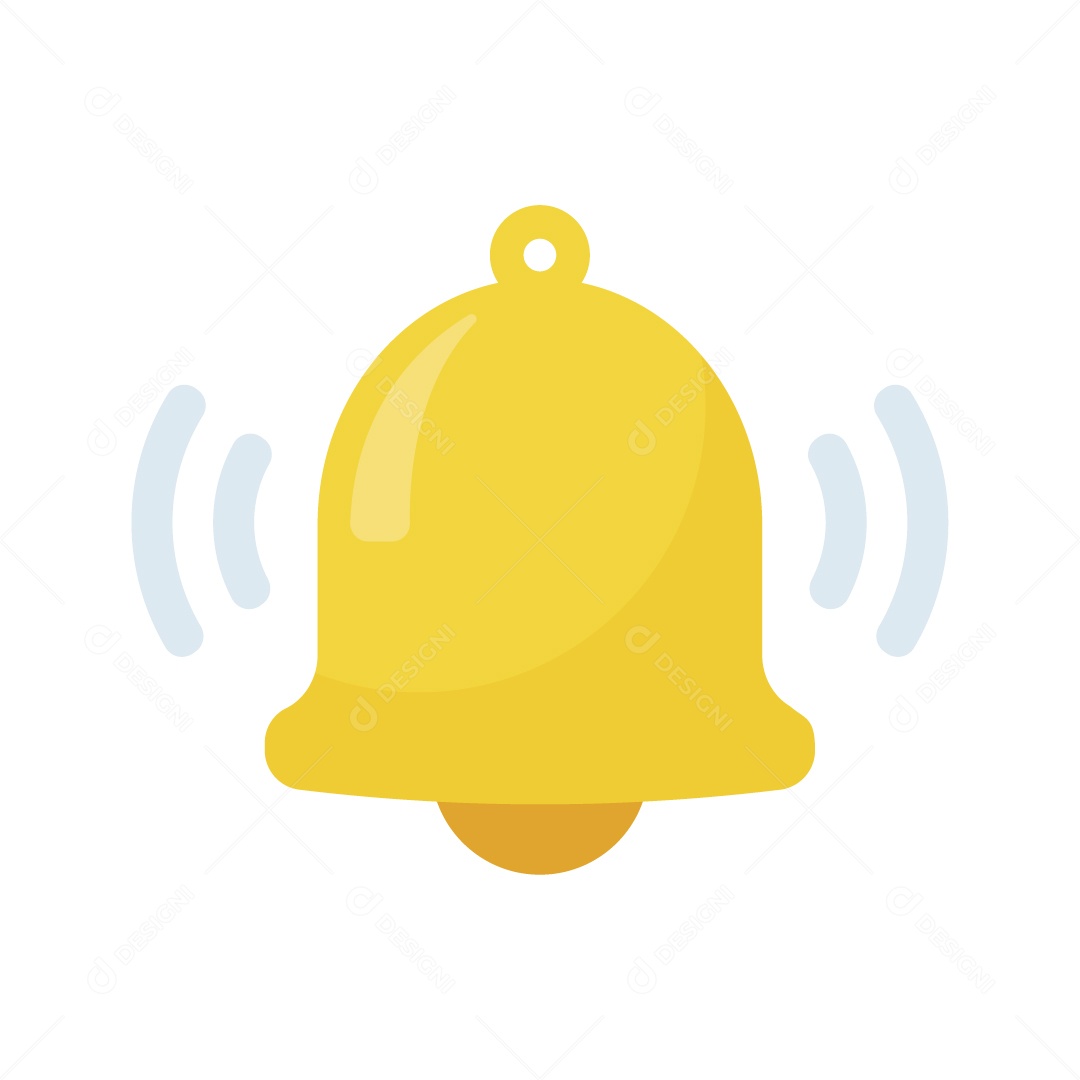 Ilustração de Sino de Notificação Vibrando Ícone Dourado Vetor EPS