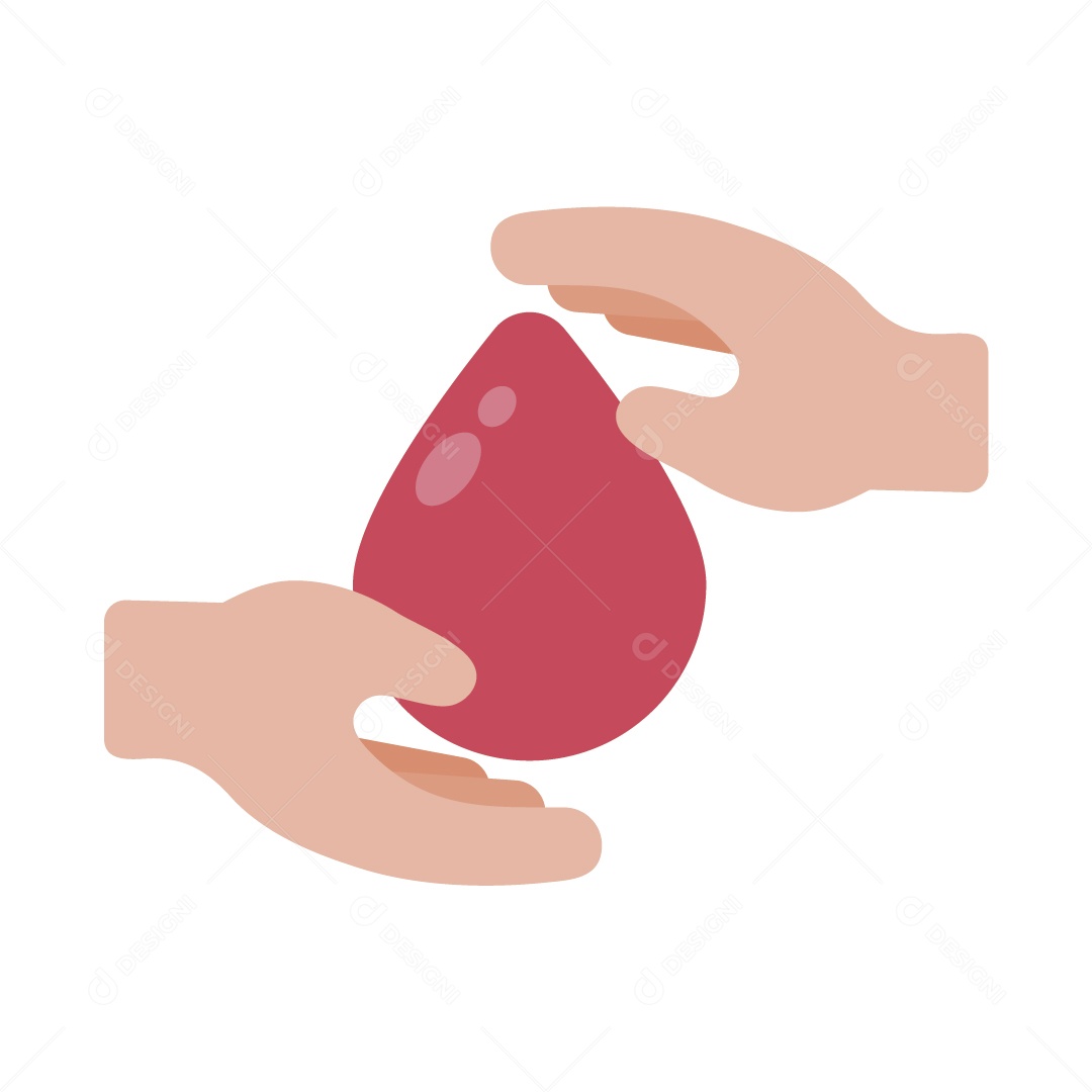 Gota de Sangue Entre Mãos Ilustração Vetor EPS