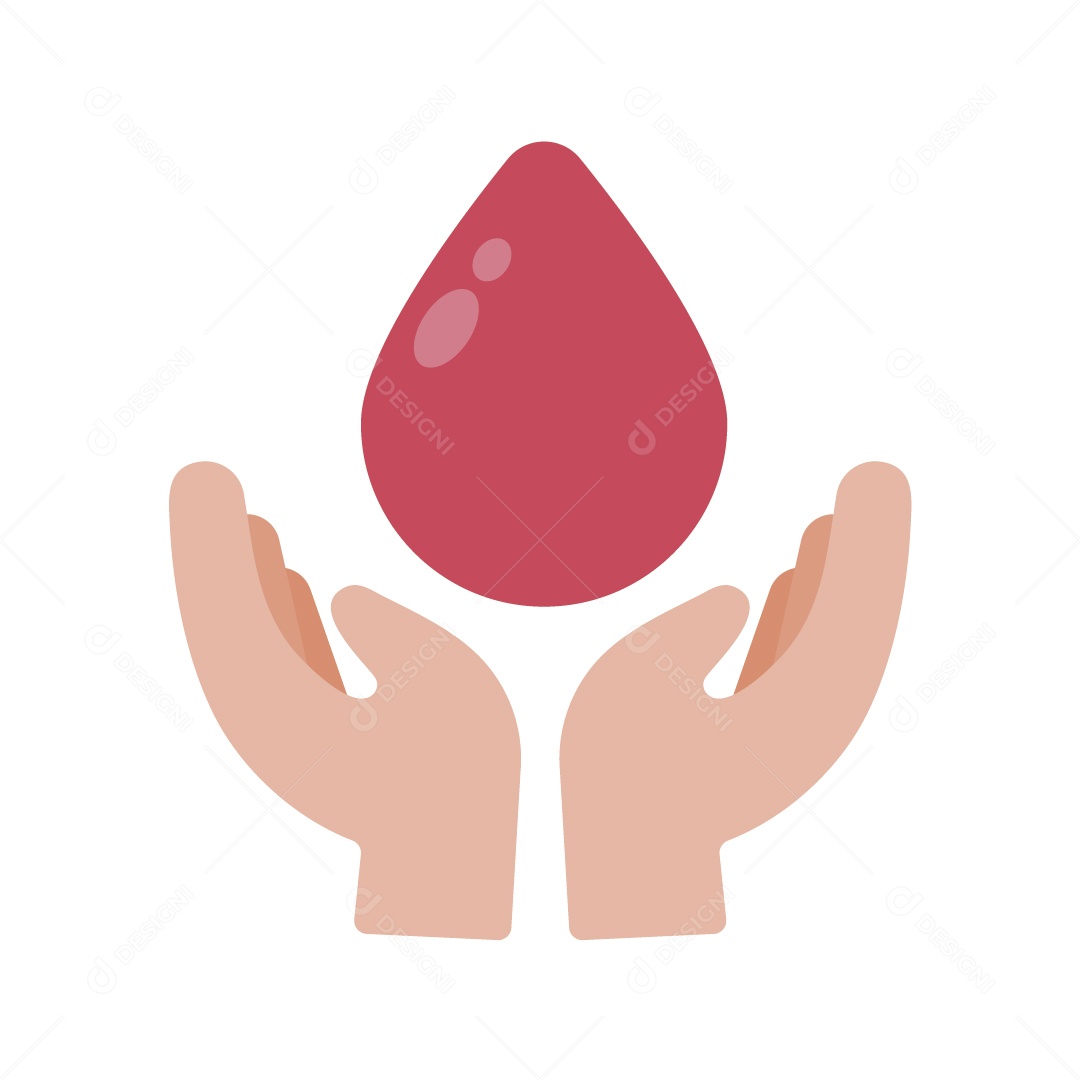 Gota de Sangue Flutuando em Mãos Ilustração Vetor EPS