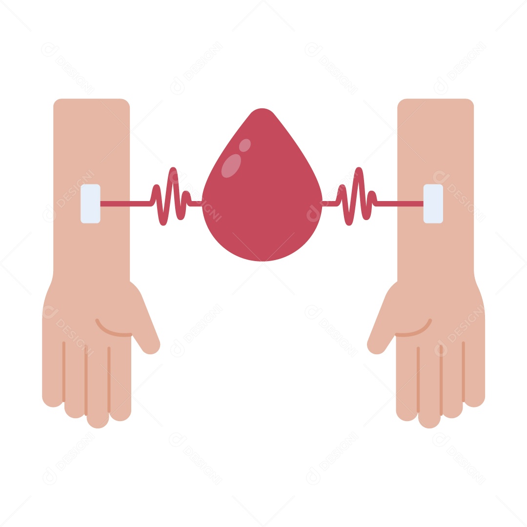 Braço Passando Sangue para Outro Ilustração Vetor EPS
