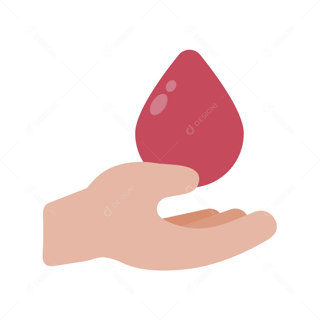 Mão com Gota de Sangue Ilustração Vetor EPS