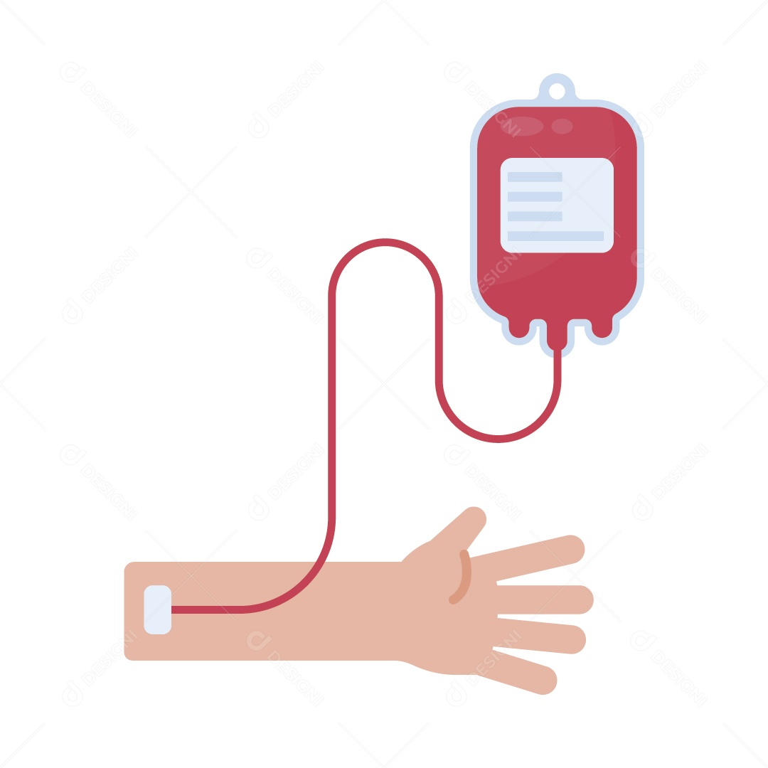 Bolsa de Sangue em Braço Ilustração Vetor EPS