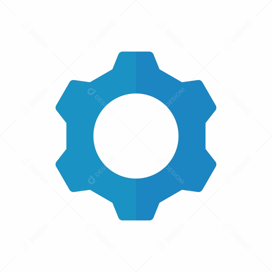 Ícone de Engrenagem Roda Dentada de Negócio Azul Ilustração Vetor EPS