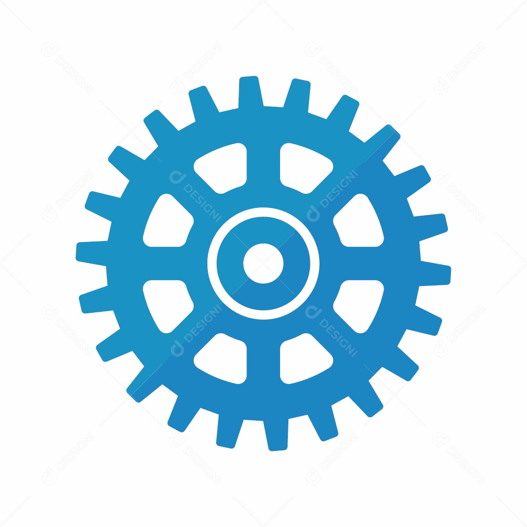 Ícone de Engrenagem Roda Dentada de Negócio Azul Ilustração Vetor EPS