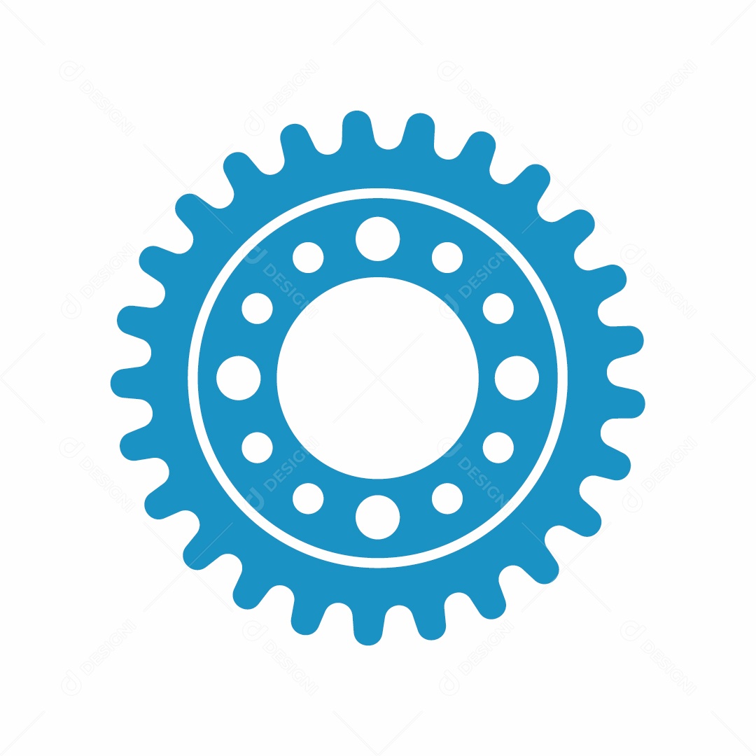 Ícone de Engrenagem Roda Dentada de Negócio Azul Ilustração Vetor EPS