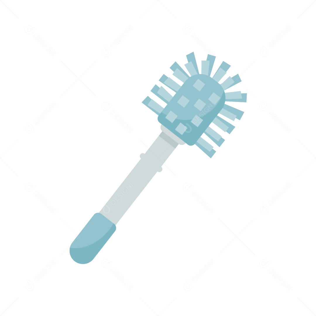 Escova de Limpeza Azul Ilustração Vetor EPS