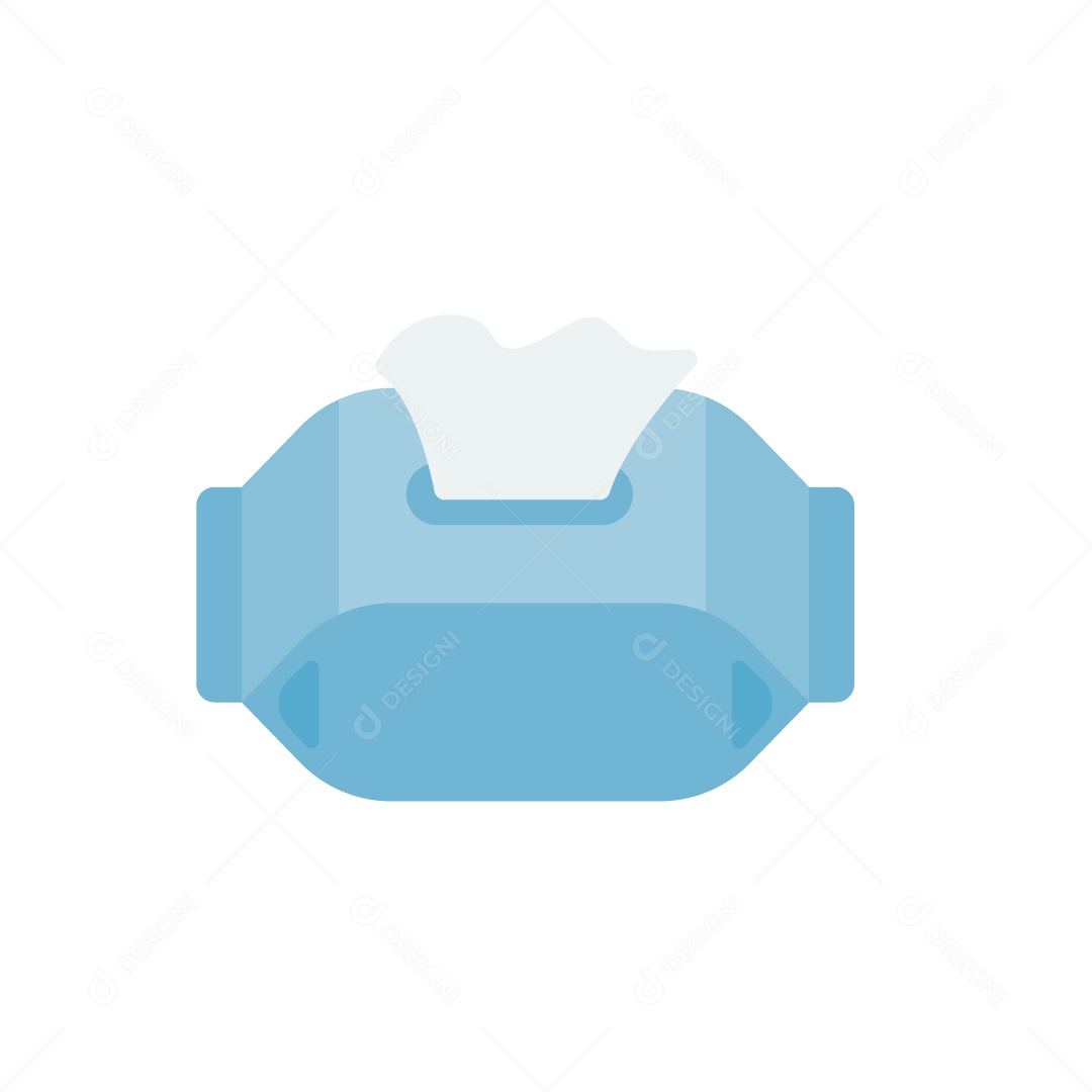 Pacote de Lenços Umedecidos Azul Ilustração Vetor EPS