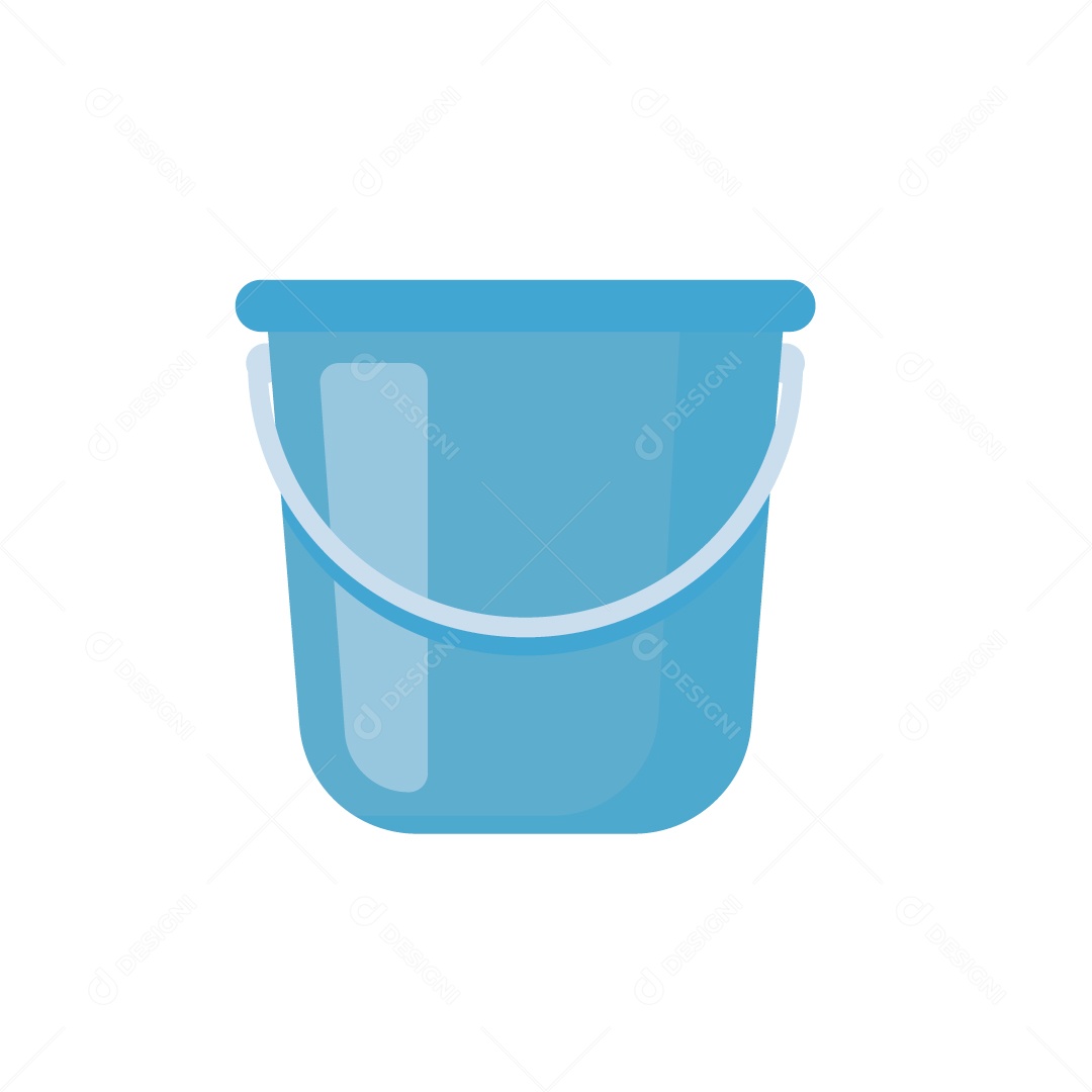 Balde de Plástico Azul Ilustração Vetor EPS