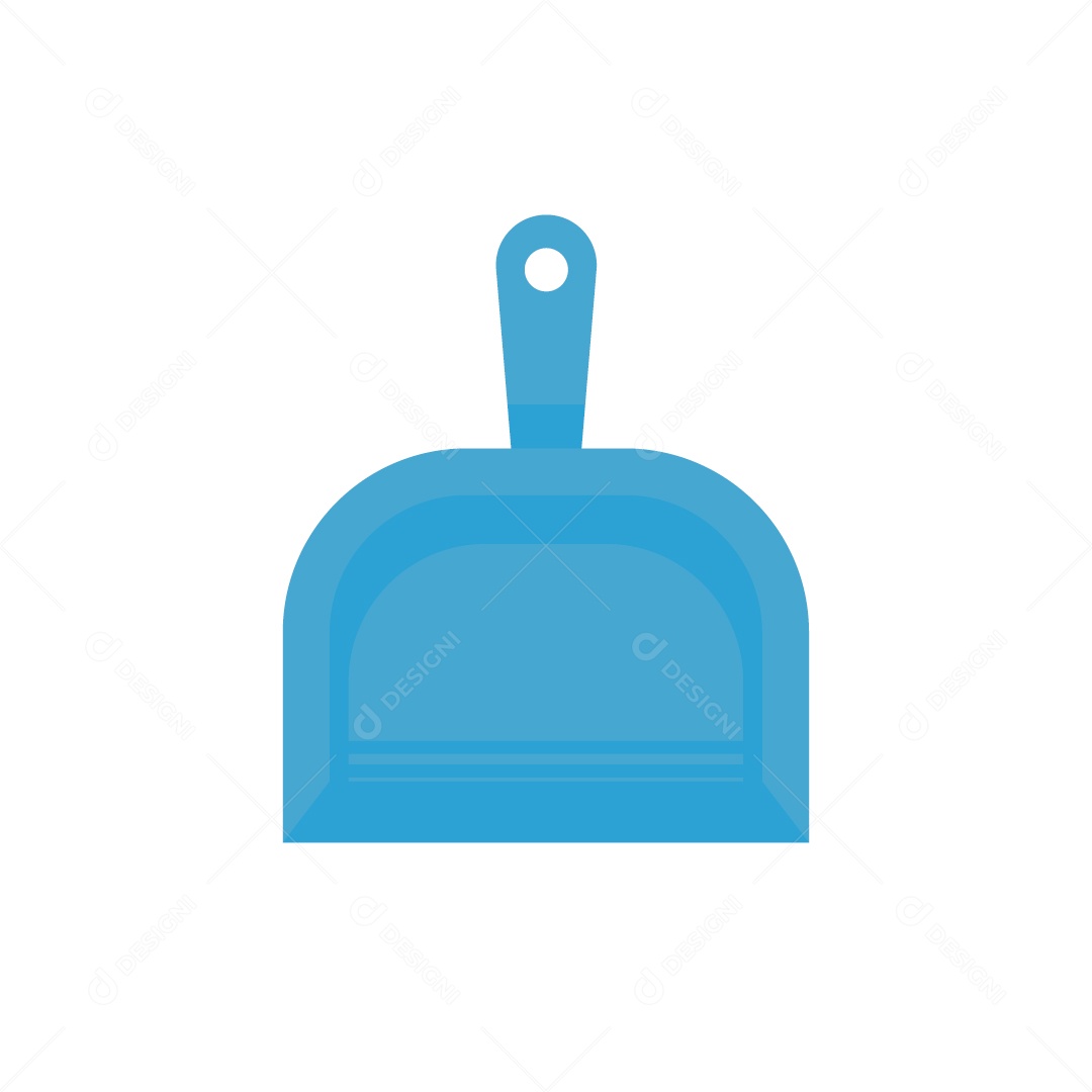 Pá de Lixo Plástico Azul Ilustração Vetor EPS