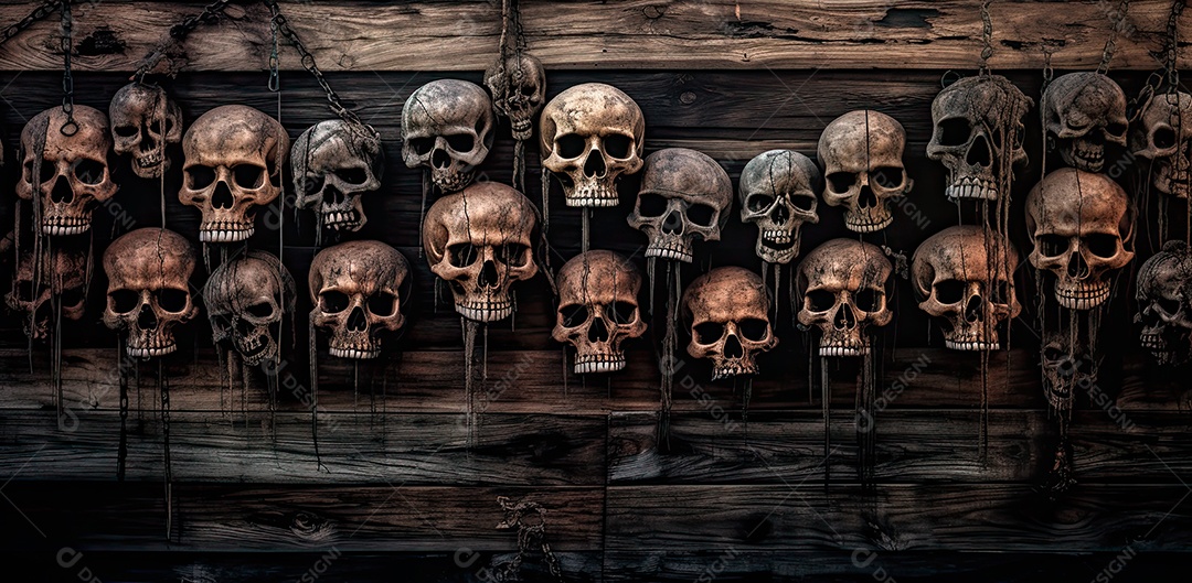 Crânio assustador feliz dia das bruxas