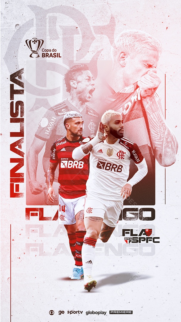 Story Final da Copa do Brasil Flamengo X São Paulo Futebol Social Media PSD Editável