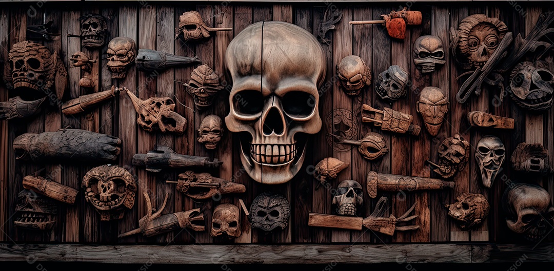 Caveira assustadora, feliz dia das bruxas