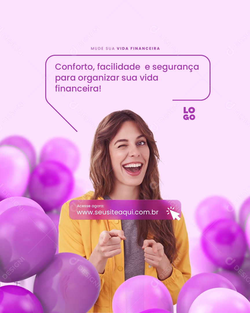 Conforto Facilidade e Segurança Para Organizar sua Vida Contabilidade Social Media PSD Editável