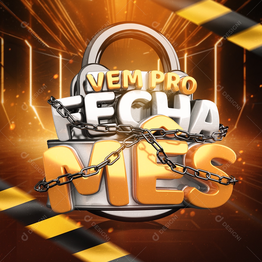 Selo 3D Vem Pro Fecha Mês Para Composição PSD