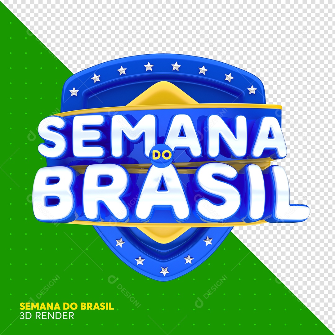 Semana Do Brasil Selo 3D Para Composição PSD
