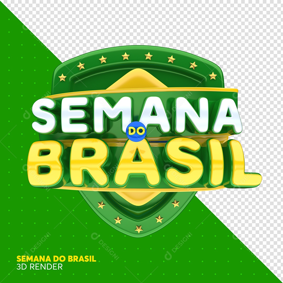 Selo 3D Semana Do Brasil Para Composição PSD