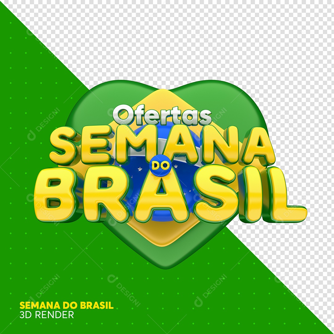 Ofertas Semana Do Brasil Selo 3D Para Composição PSD