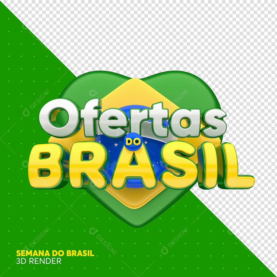 Selo 3D Ofertas Do Brasil Para Composição PSD