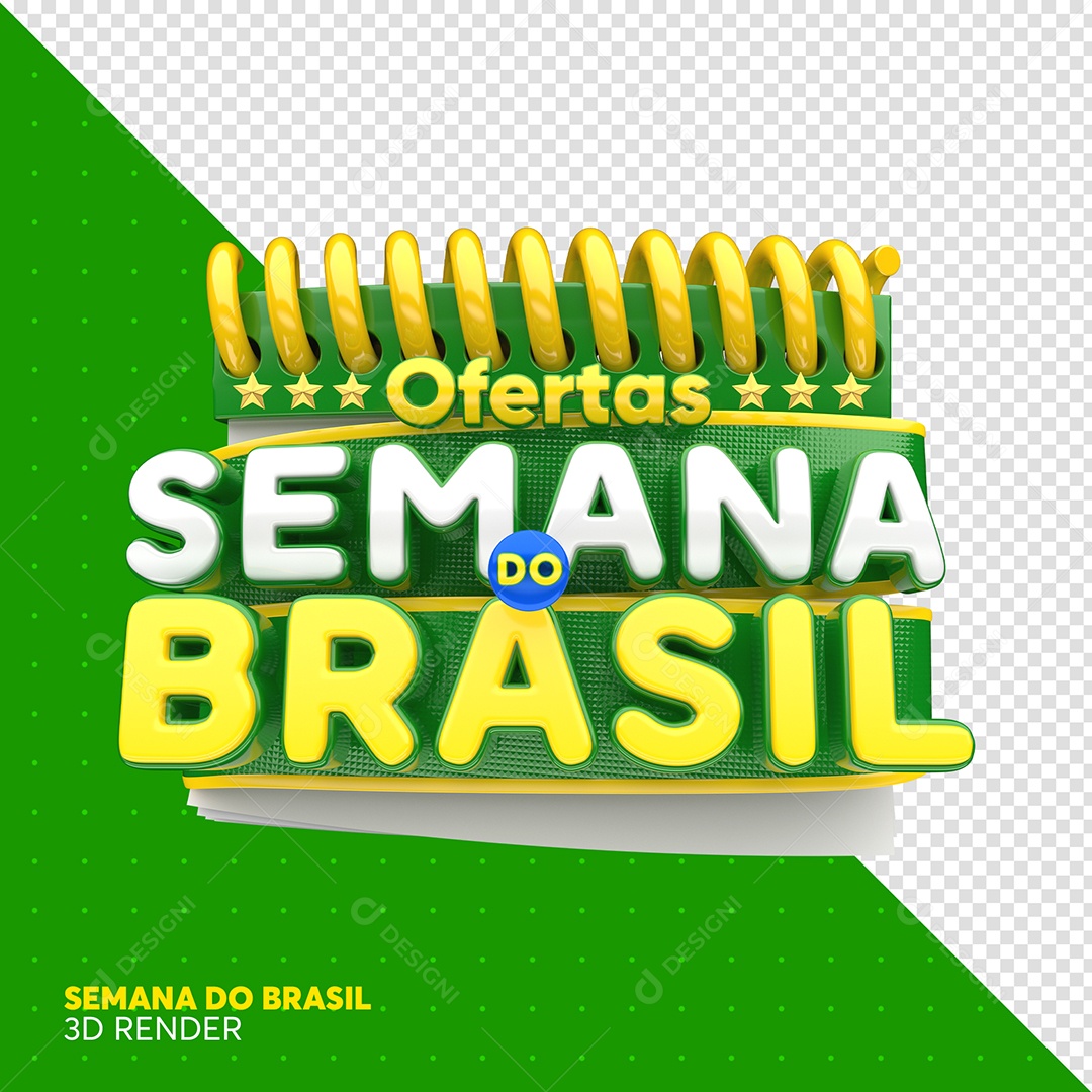 Selo 3D Ofertas Semana Do Brasil Para Composição PSD