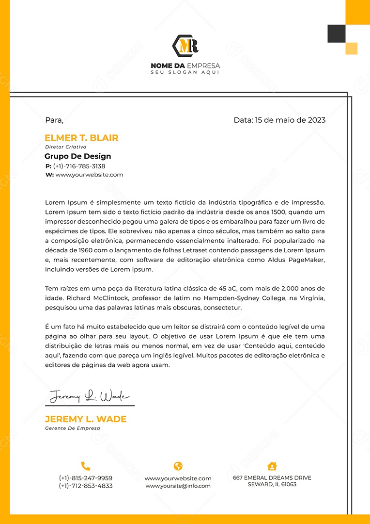 Modelo de Projeto de Cabeçalho Empresarial Vetor EPS Editável