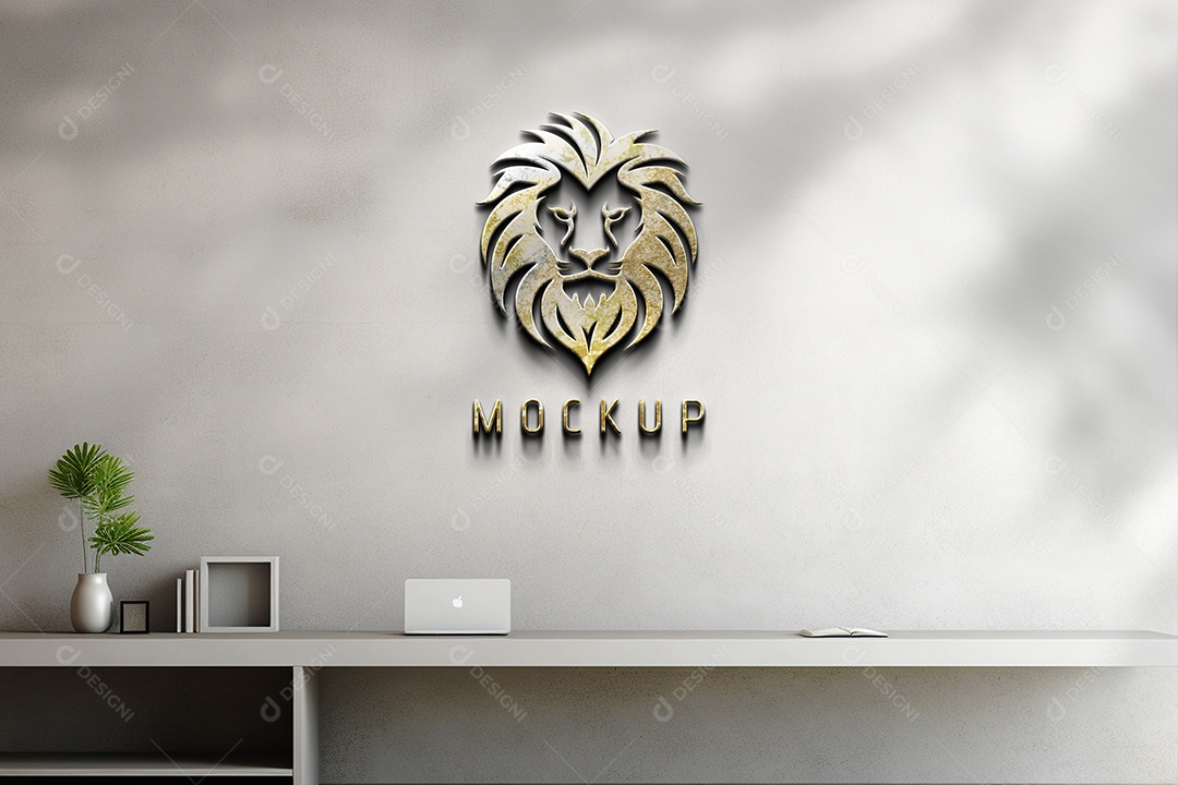 Mockup Logo Leão Para Composição PSD