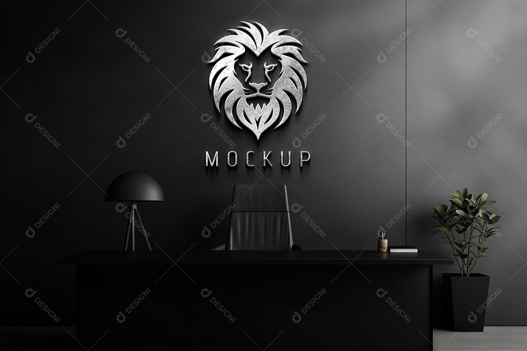Mockup Logo Leão Para Composição PSD