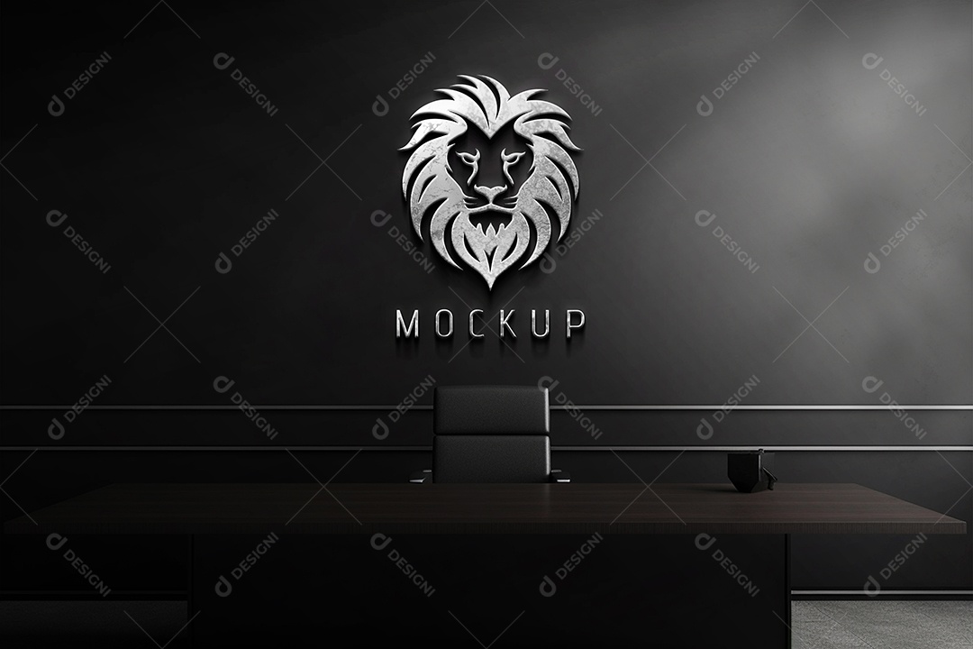 Mockup Logo Leão Para Composição PSD