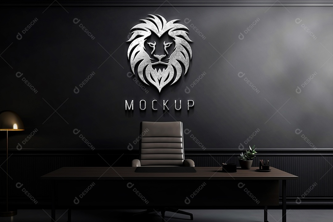 Mockup Logo Leão Para Composição PSD