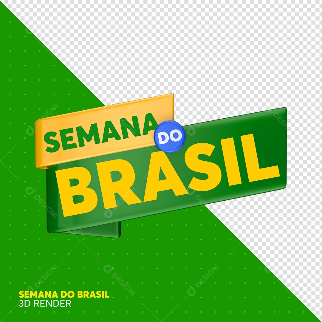 Selo 3D Semana Do Brasil Para Composição PSD