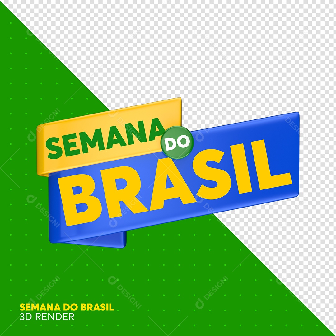 Selo 3D Semana Do Brasil Para Composição PSD