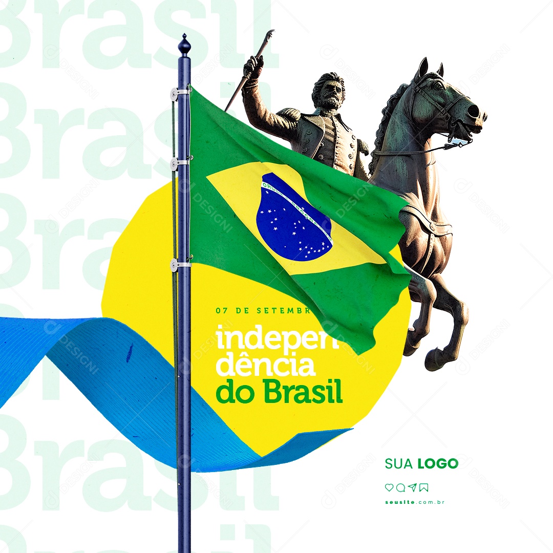 Dia Da Independência do Brasil 07 de Setembro Social Media PSD Editável