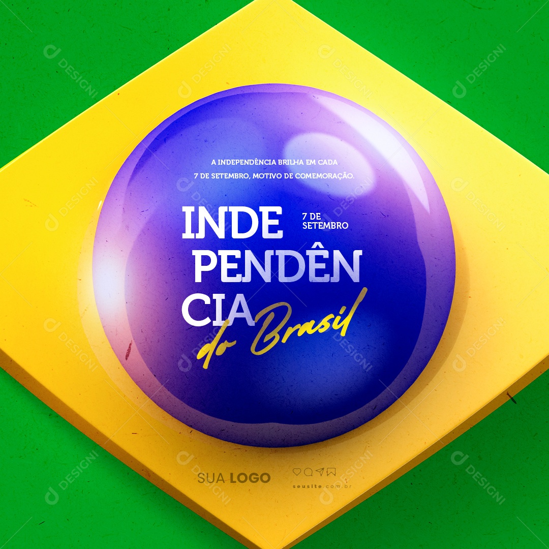 Dia Da Independência do Brasil 07 de Setembro Social Media PSD Editável