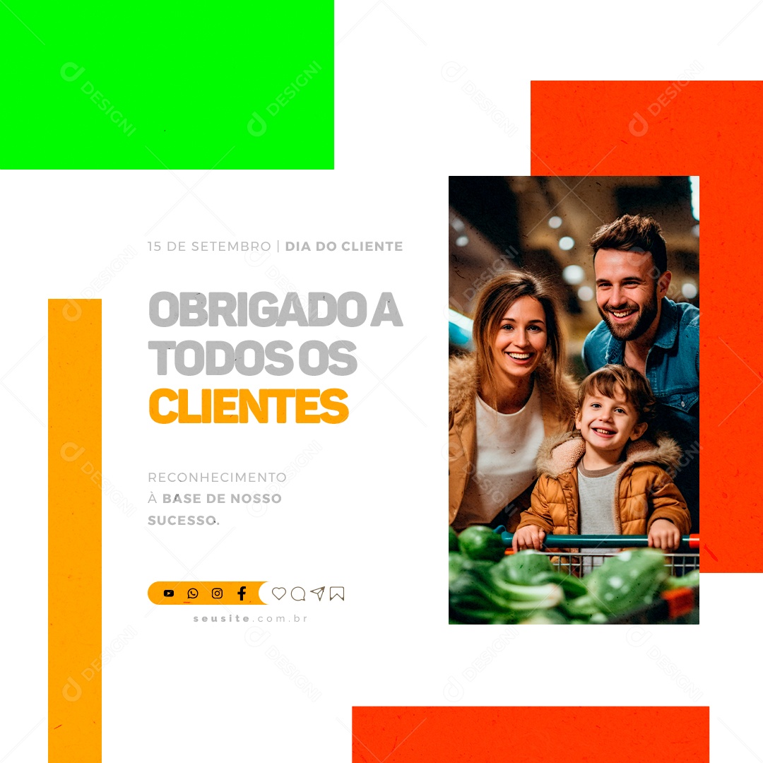 Dia Do Cliente Obrigado a Todos os Clientes Social Media PSD Editável