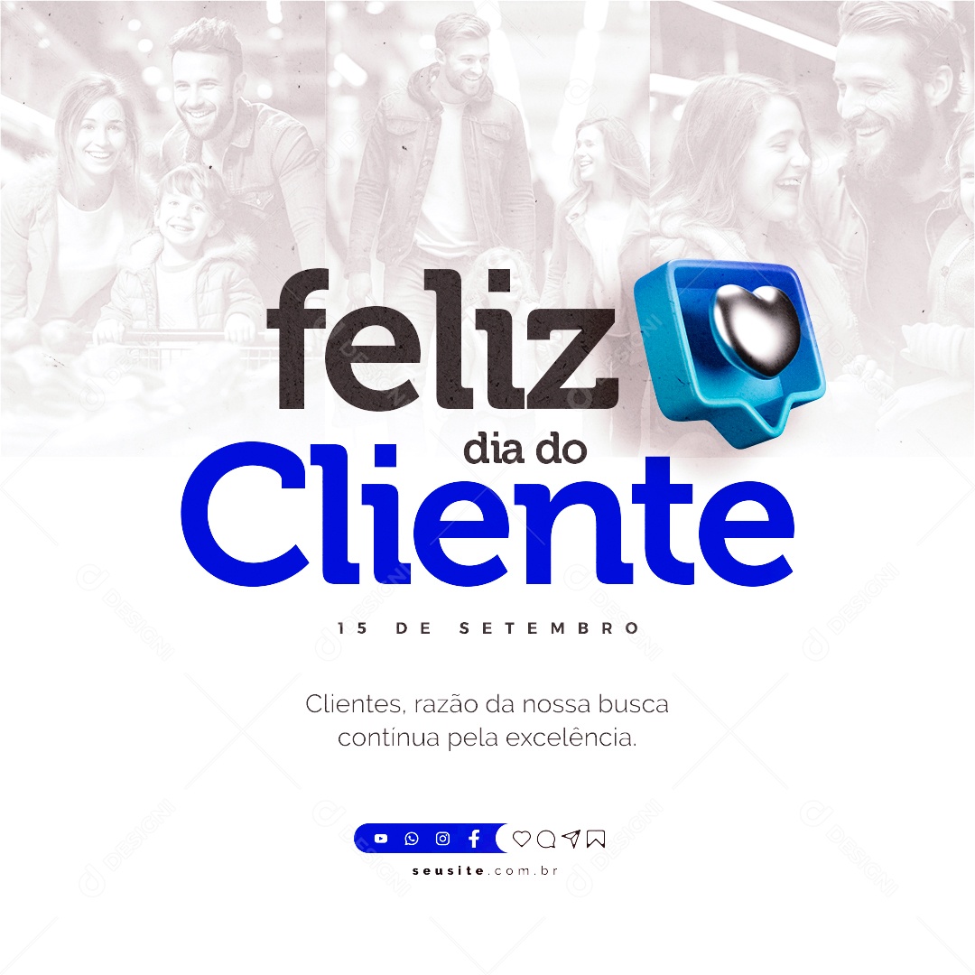 Feliz Dia Do Cliente 15 de Setembro Social Media PSD Editável
