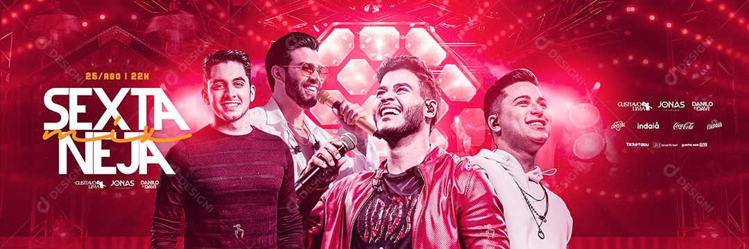 Carrossel Mix Sertaneja Flyer Gusttavo Lima Jonas Esticado Danilo e Davi Social Media PSD Editável