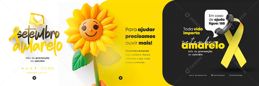 Carrossel Setembro Amarelo Toda Vida Importa Social Media PSD Editável