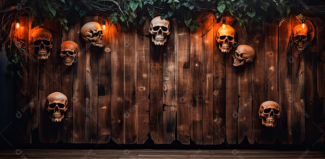 Caveira assustadora, feliz dia das bruxas