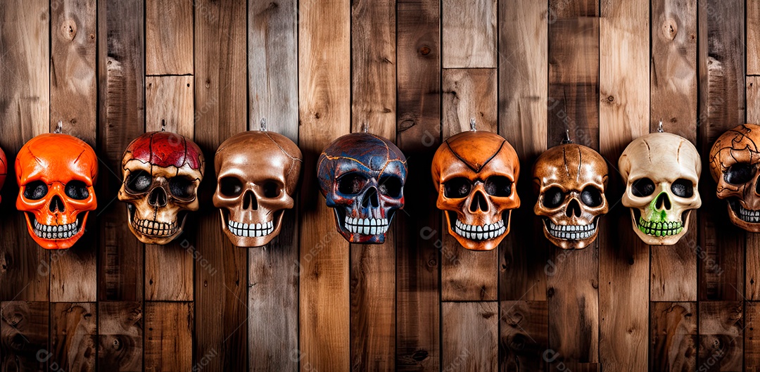 Caveira assustadora, feliz dia das bruxas