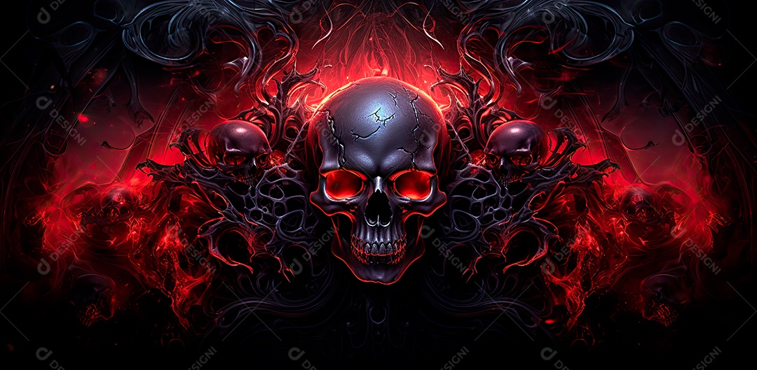 Caveira assustadora, feliz dia das bruxas