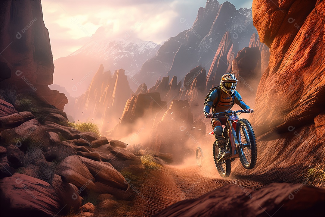 Imagem realista de pessoa jovem ciclista