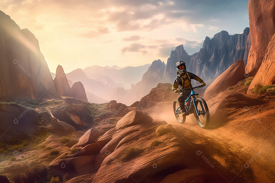 Imagem realista de pessoa jovem ciclista