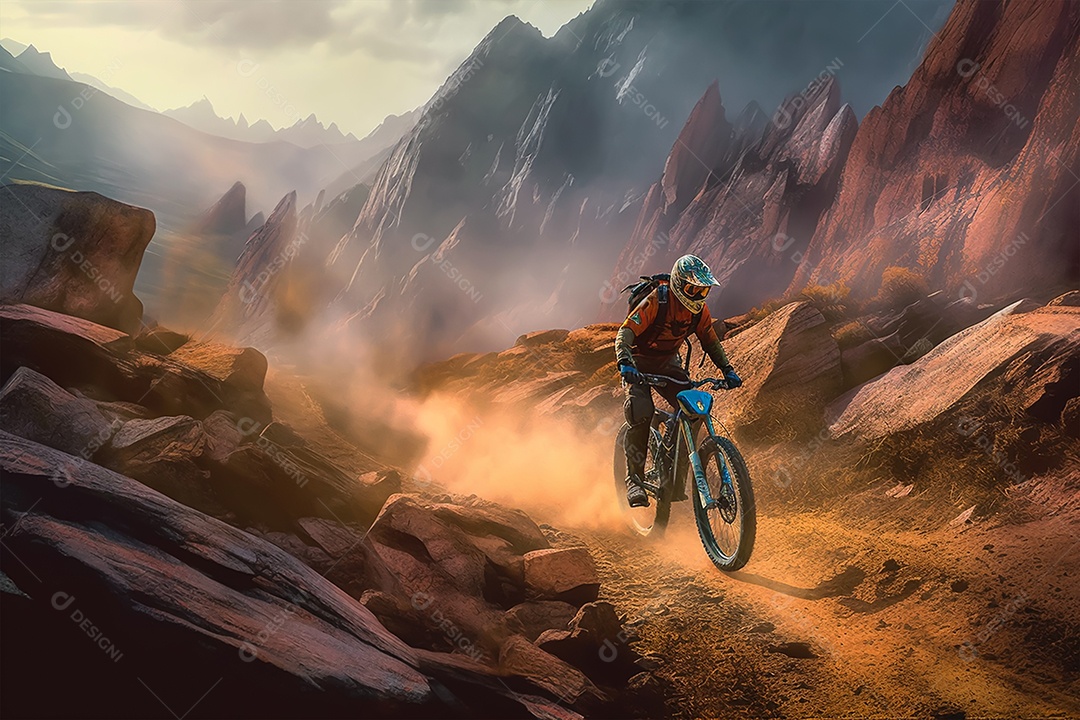 Imagem realista de pessoa jovem ciclista