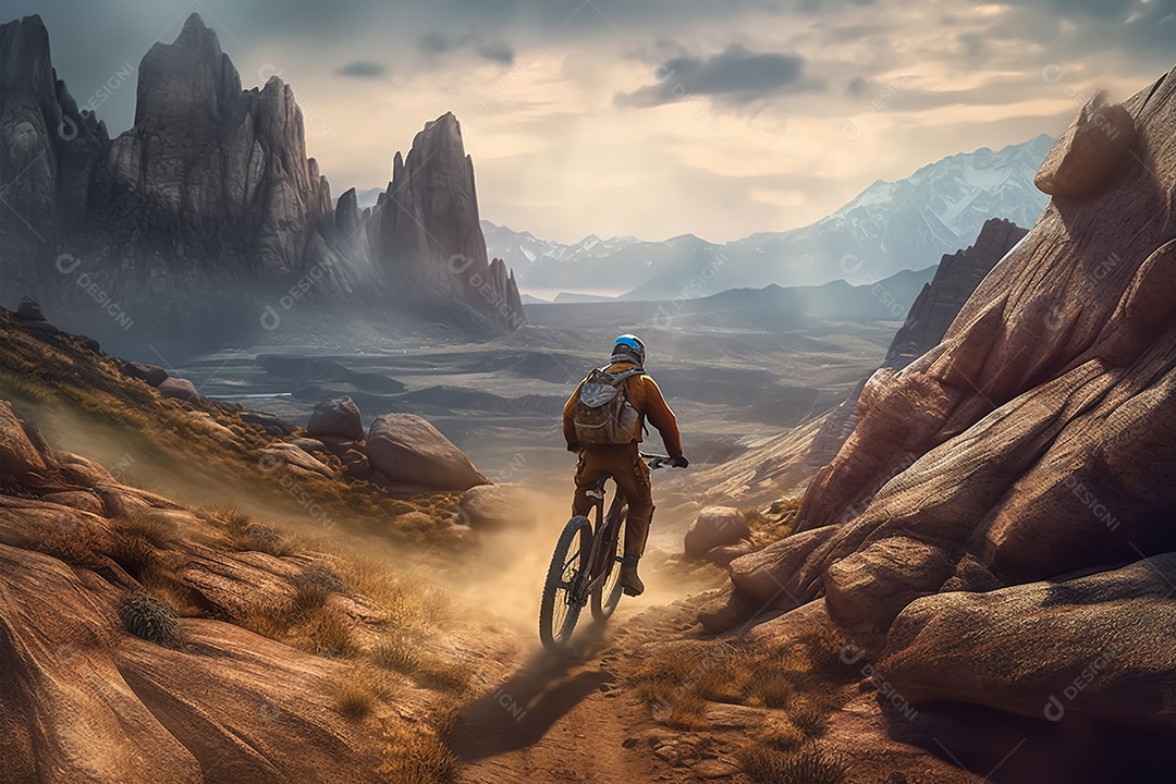 Imagem realista de pessoa jovem ciclista