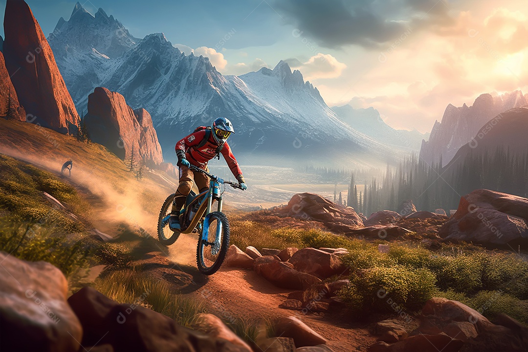 Imagem realista de pessoa jovem ciclista