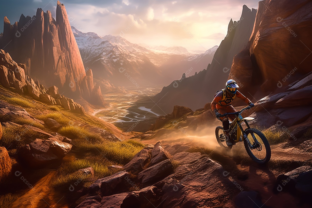 Imagem realista de pessoa jovem ciclista