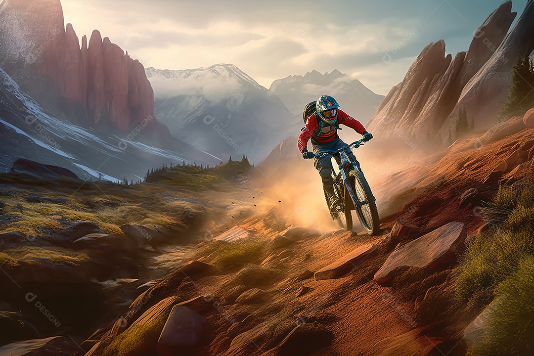 Imagem realista de pessoa jovem ciclista