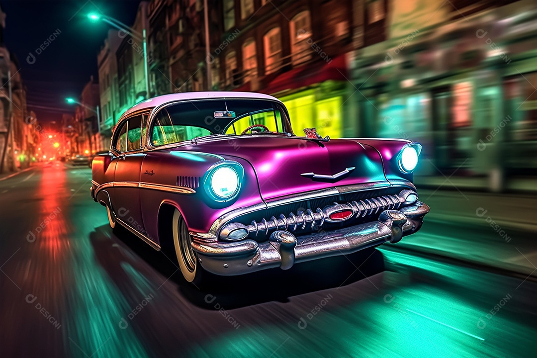 Imagem realista de carro sobre uma rua