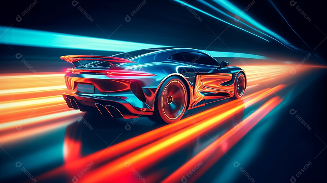 Imagem realista de carro sobre uma rua