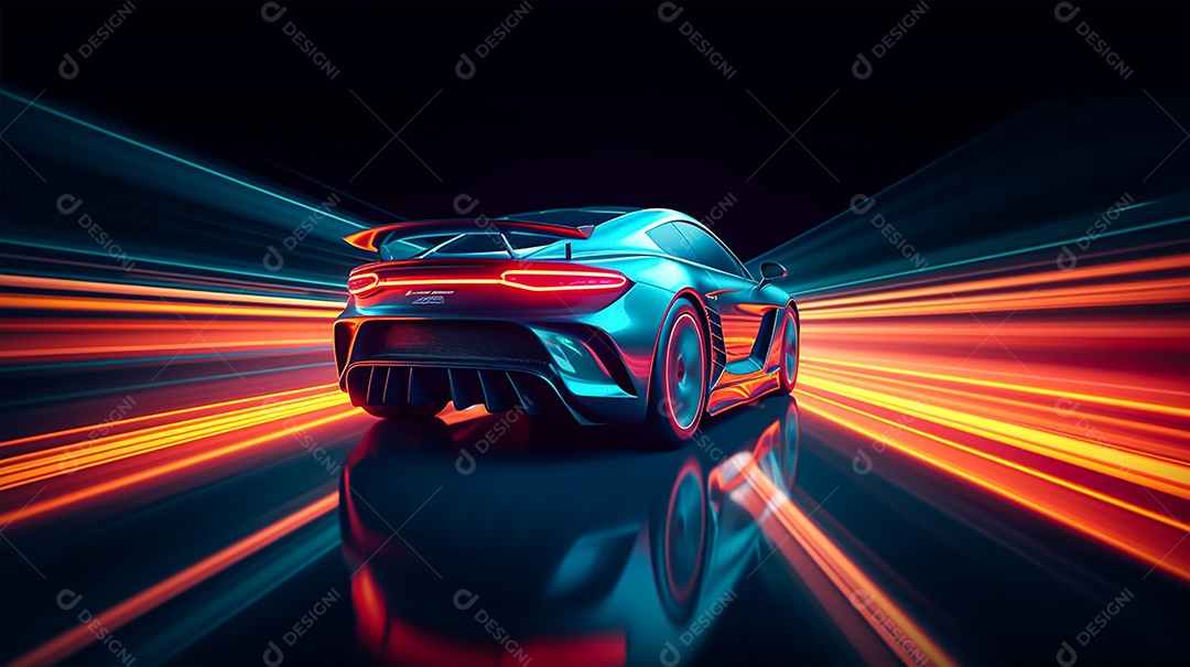 Imagem realista de carro sobre uma rua